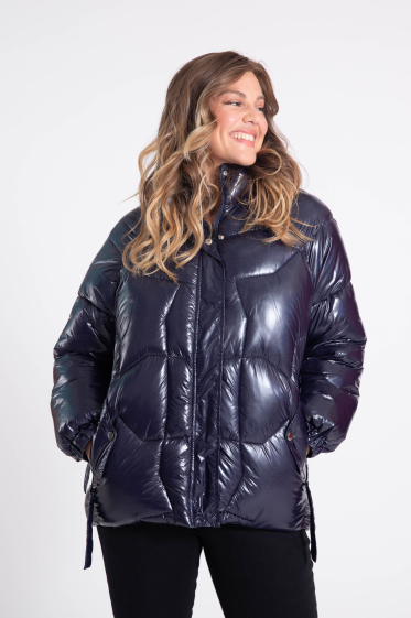 Wholesaler Pomme Rouge Paris - Blue sequined down jacket (C6327)