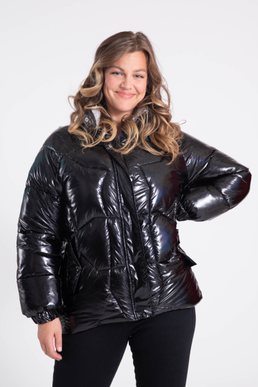 Wholesaler Pomme Rouge Paris - Black sequined down jacket (C6327)