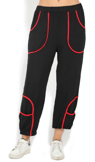 Grossiste Pomme Rouge Paris - Pantalon avec nervure rouge (B88)