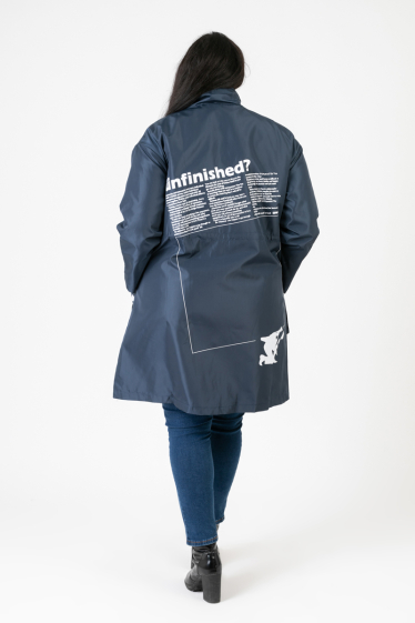 Grossiste Pomme Rouge Paris - Parka avec inscriptions bleu (C6656)