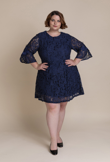 Wholesaler Pomme Rouge Paris - Navy Blue Lace Dress (C6232)