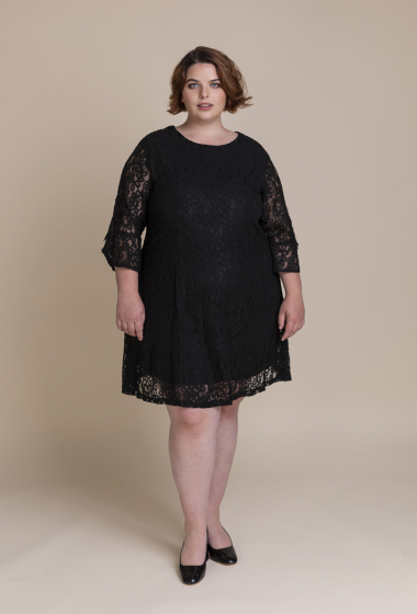 Wholesaler Pomme Rouge Paris - Black Lace Dress (C6232)