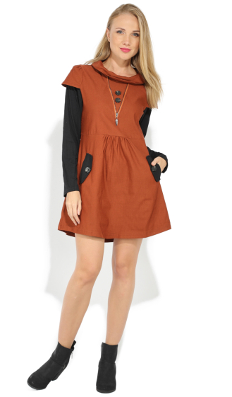 Wholesaler Pomme Rouge Paris - 2in1 rust effect tunic (A520)