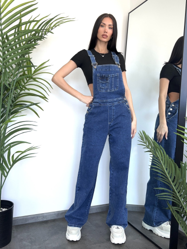 Wholesaler Redial - Wide-bottom denim overalls