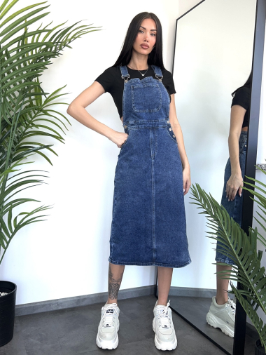 Wholesaler Redial - Denim midi skirt overalls