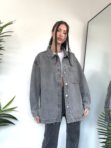 Mayorista Redial - CHAQUETA DENIM OVERSIZE GRIS