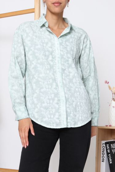 Wholesaler Revd'elle - Revd'elle - Shirt with floral embroidery