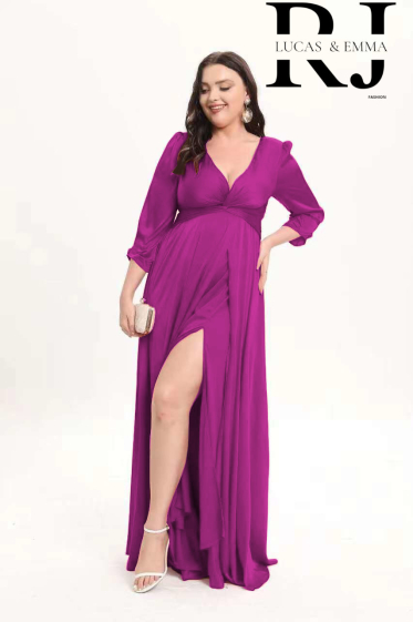 Grossiste RJ&CO - Longue Robe de soirée en satin - Kinsasha