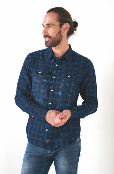 Mayorista RMS 26 BY FRANCE DENIM - Camisa a cuadros western índigo