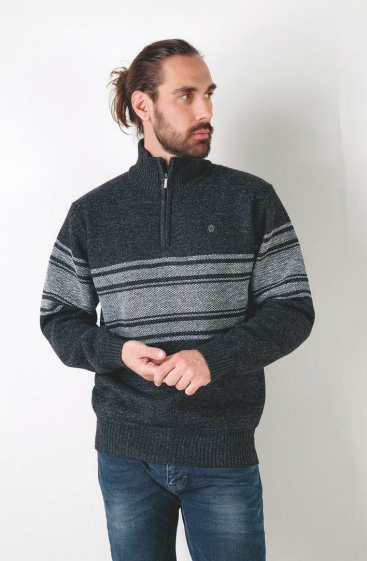 Großhändler RMS 26 BY FRANCE DENIM - Fleece-Innenpullover mit Radkragen