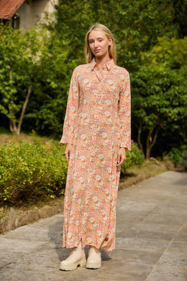 Wholesaler Rosa Fashion - Long printed shirt dress