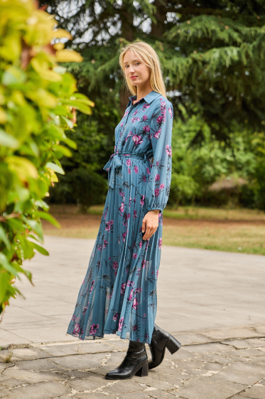 Wholesaler Rosa Fashion - Chic Printed Long Dress