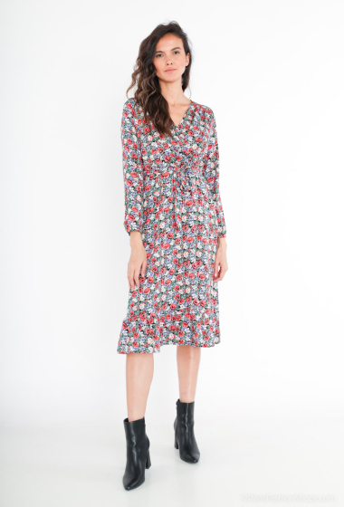 Wholesaler Rosa Fashion - Chic Printed Long Dress