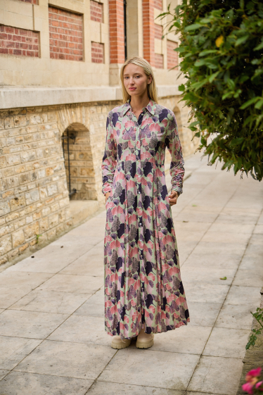 Wholesaler Rosa Fashion - Long floral print dress