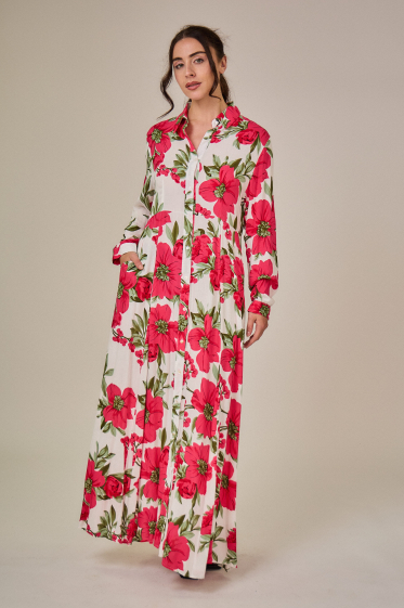 Wholesaler Rosa Fashion - Long floral print dress