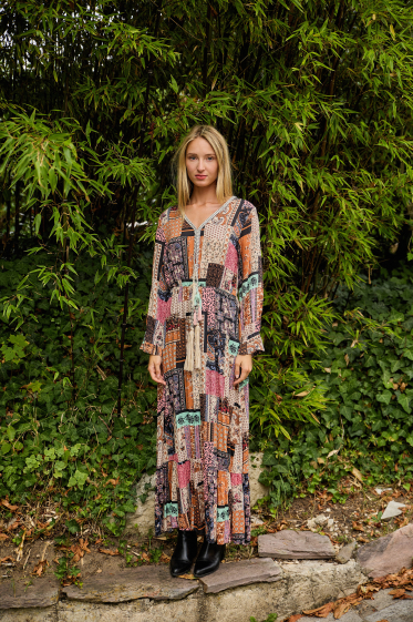 Wholesaler Rosa Fashion - Long printed dress