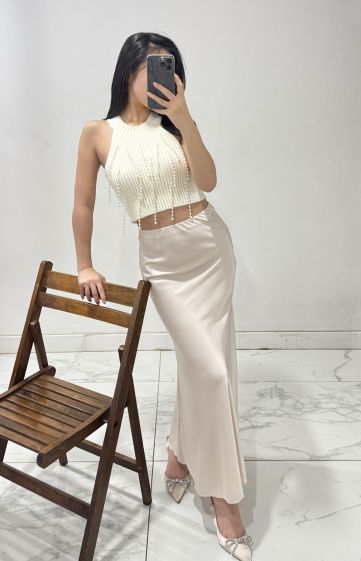 Wholesaler Rosy Days - Long satin skirt