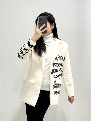 Wholesaler Rosy Days - Short coat with inscriptions and lining