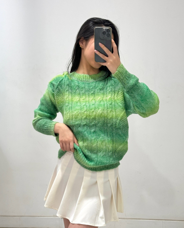 Wholesaler Rosy Days - Tie & dye printed knit sweater