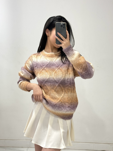 Wholesaler Rosy Days - Tie & dye printed knit sweater