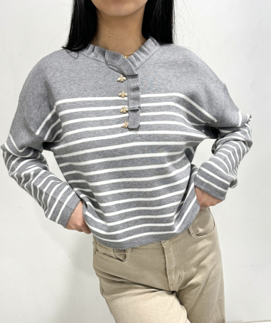 Wholesaler Rosy Days - Sailor sweater with bee details