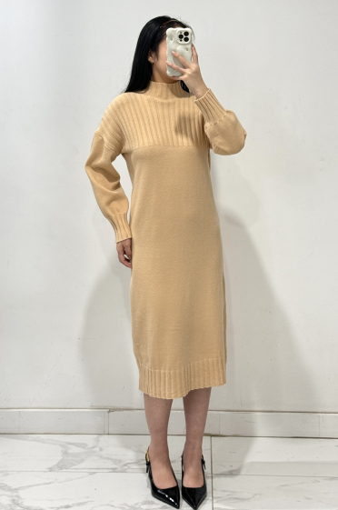 Wholesaler Rosy Days - Ribbed knit maxi dress