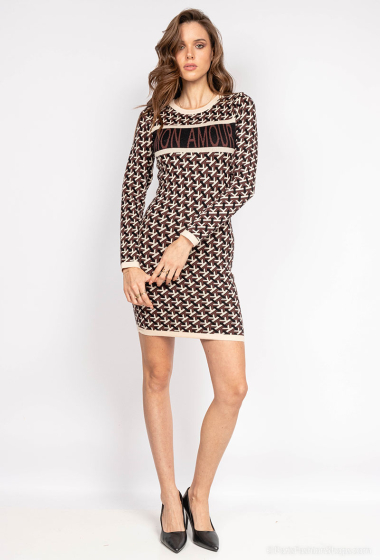 Wholesaler Rosy Days - Knitted sweater dress with lettering