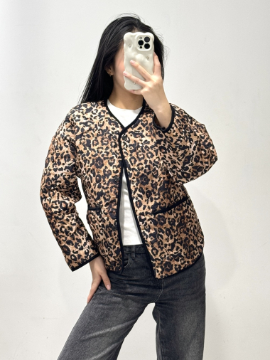 Wholesaler Rosy Days - Animal print padded jacket