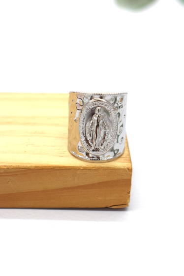 Wholesaler Rouge Bonbons - Adjustable Jesus ring in stainless steel