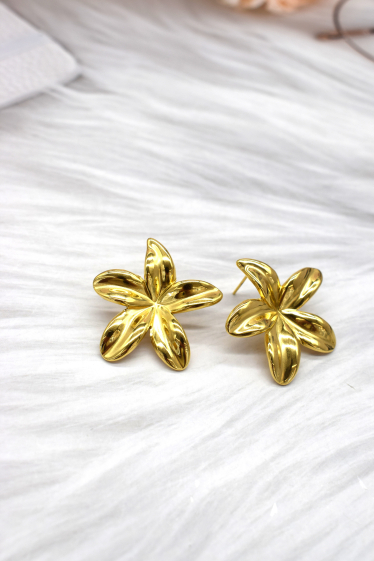 Wholesaler Rouge Bonbons - Stainless steel flower earrings