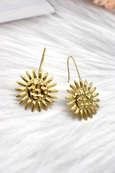 Wholesaler Rouge Bonbons - Stainless steel sun earrings