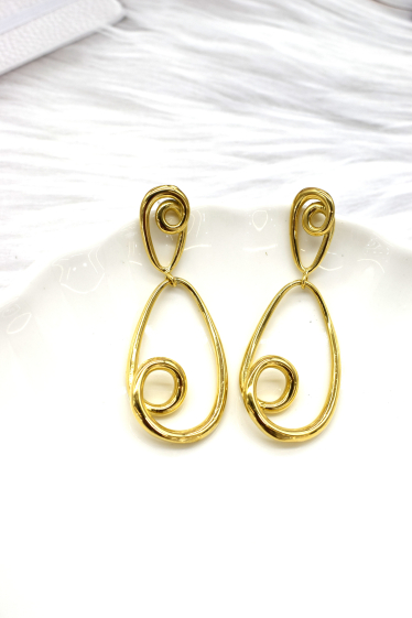 Wholesaler Rouge Bonbons - Stainless steel spiral earrings