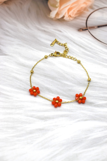 Großhändler Rouge Bonbons - Blumenarmband aus Edelstahl