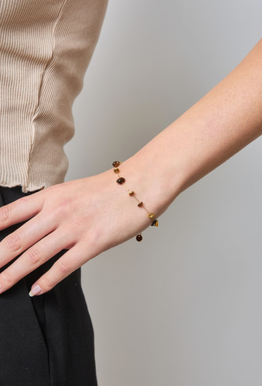 Großhändler Rouge Bonbons - Steinarmband aus Edelstahl