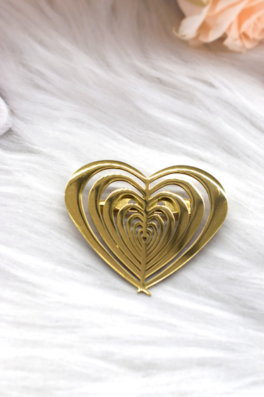 Wholesaler Rouge Bonbons - Stainless steel heart brooch