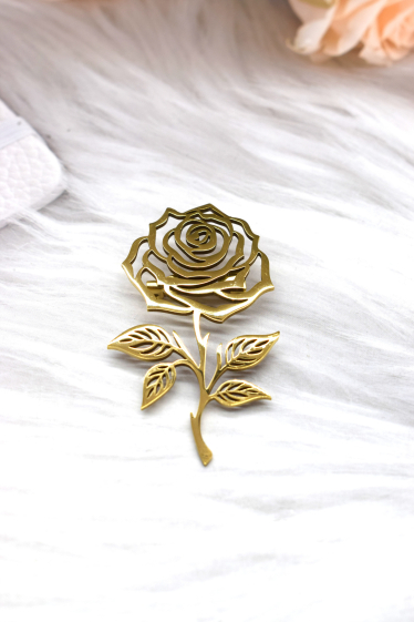 Wholesaler Rouge Bonbons - Stainless steel flower brooch