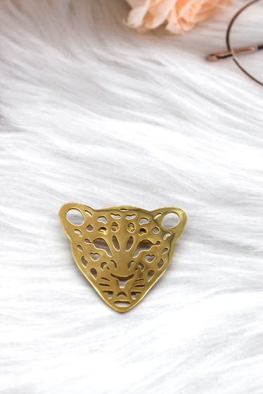 Wholesaler Rouge Bonbons - Leopard head brooch in stainless steel