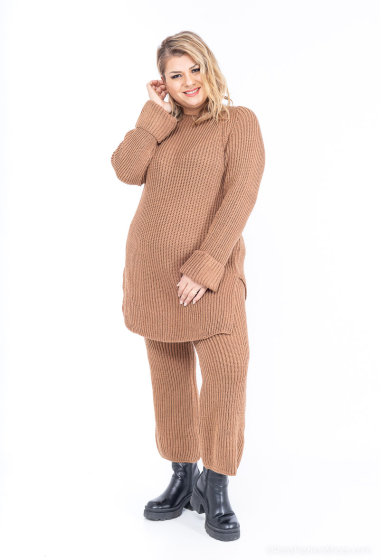 Großhändler RZ Fashion - Gestreifter Pullover mit Puffärmeln