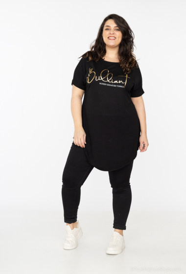 Großhändler RZ Fashion - Plus-Size-Tunika mit Aufdruck