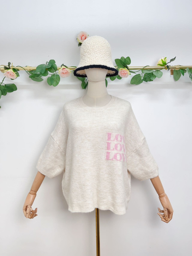 Großhändler Saison du vent - Kurzarmpullover mit LOVE-Schriftzug