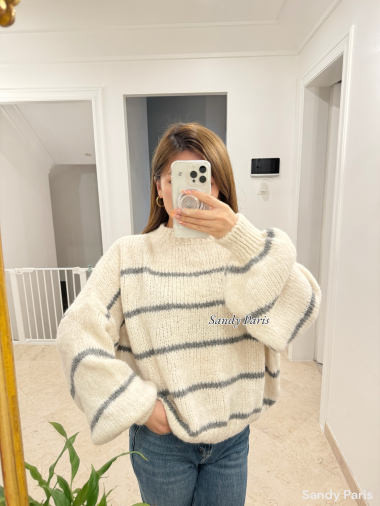 Wholesaler Sandy Paris - collared sweater with wool