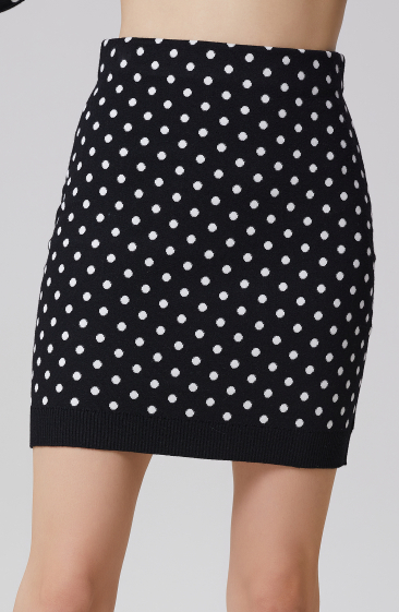 Wholesaler Smart and Joy - Polka dots knitted mini skirt