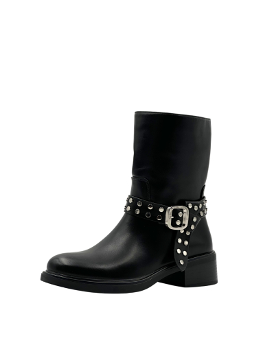 Wholesaler Stephan Paris - Black Studded Ankle Boots