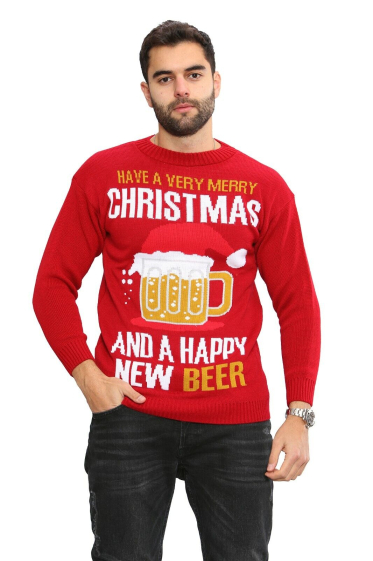 Wholesaler Sumel - Christmas sweater for men. Sweat Shirt / Snowy Vest / Sweater Vest HAVMC_BEER_23