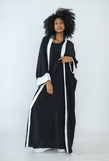 Großhändler Tendance - Weste unter dem zweifarbigen Abaya-Kleid