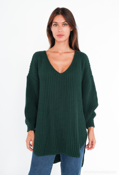 Großhändler Tendance - TUNIKA-PULLOVER MIT V-AUSSCHNITT UND PUFFON-ÄRMELN