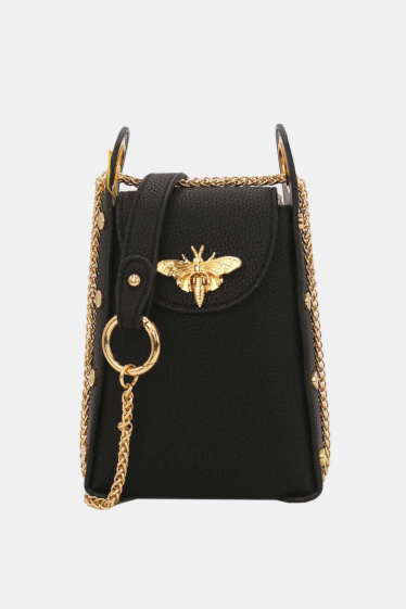 Wholesaler Tom & Eva - Mini Bee Bag for Smartphone Gold Chain