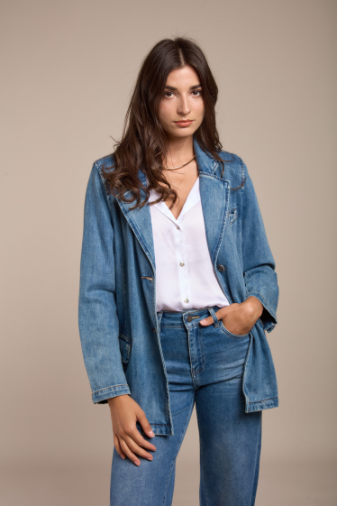 Grossiste Toxik3 - Veste denim droite - Jules