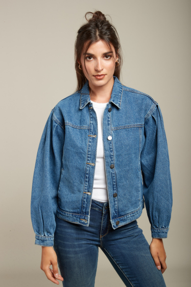 Grossiste Toxik3 - Blouson en jean épaules bouffantes - Sania