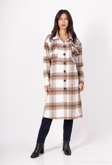 Wholesaler TRENDLAND - Asil / ¾ Checked Wool Shirt